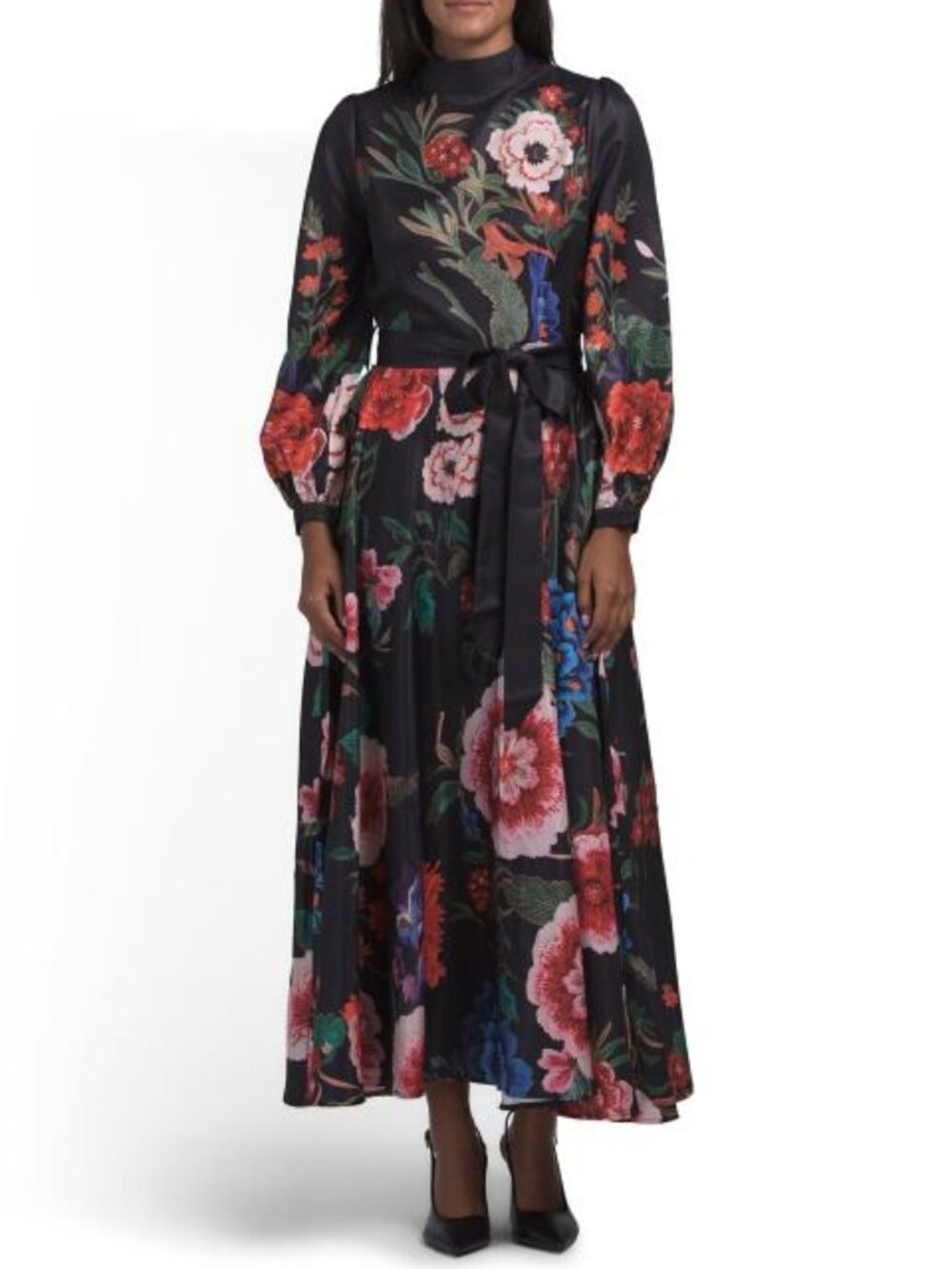 NANCY YANG Floral Print Shirt Gown
